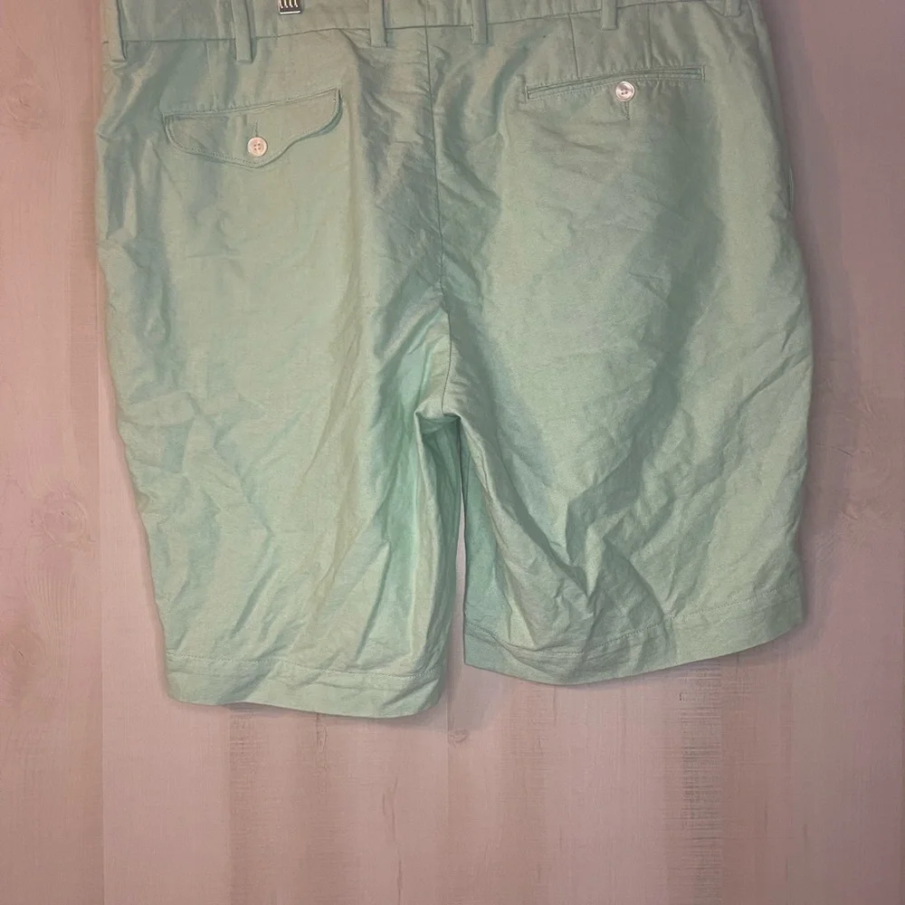 Polo Ralph Lauren mint green flat front cotton shorts 10 inch‎ inseam size 40